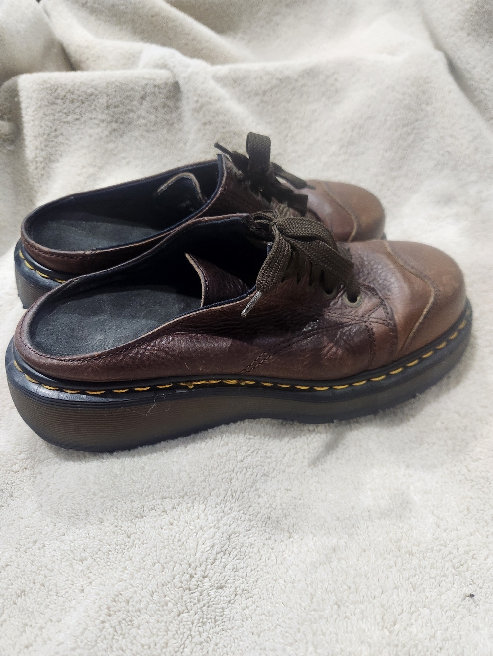 Brown Leather Dr. Martens Clogs